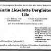 Bergleiter Karin Lieselotte 1942-1998 Todesanzeige